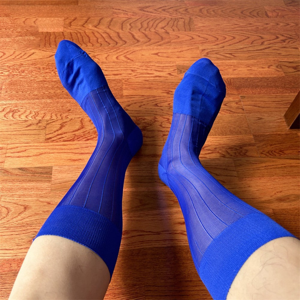 Men's Ultra Thin Sheer Socks 80% Polyamide 20% Spandex for Formal Dress Wear
