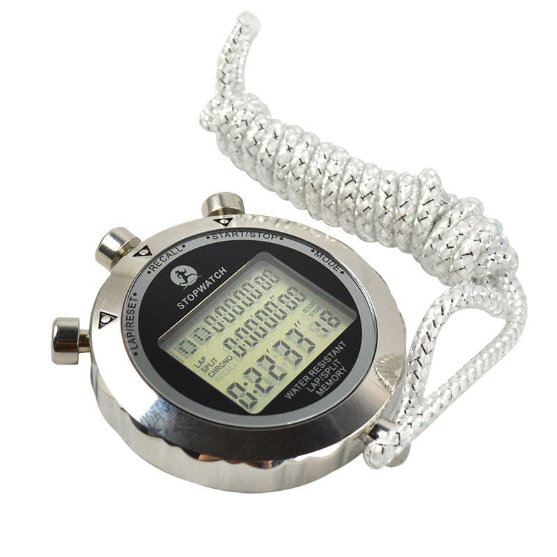 Antimagnetic Chronograph Metal Digital Timer Stopwatch Sports Counter Waterproof