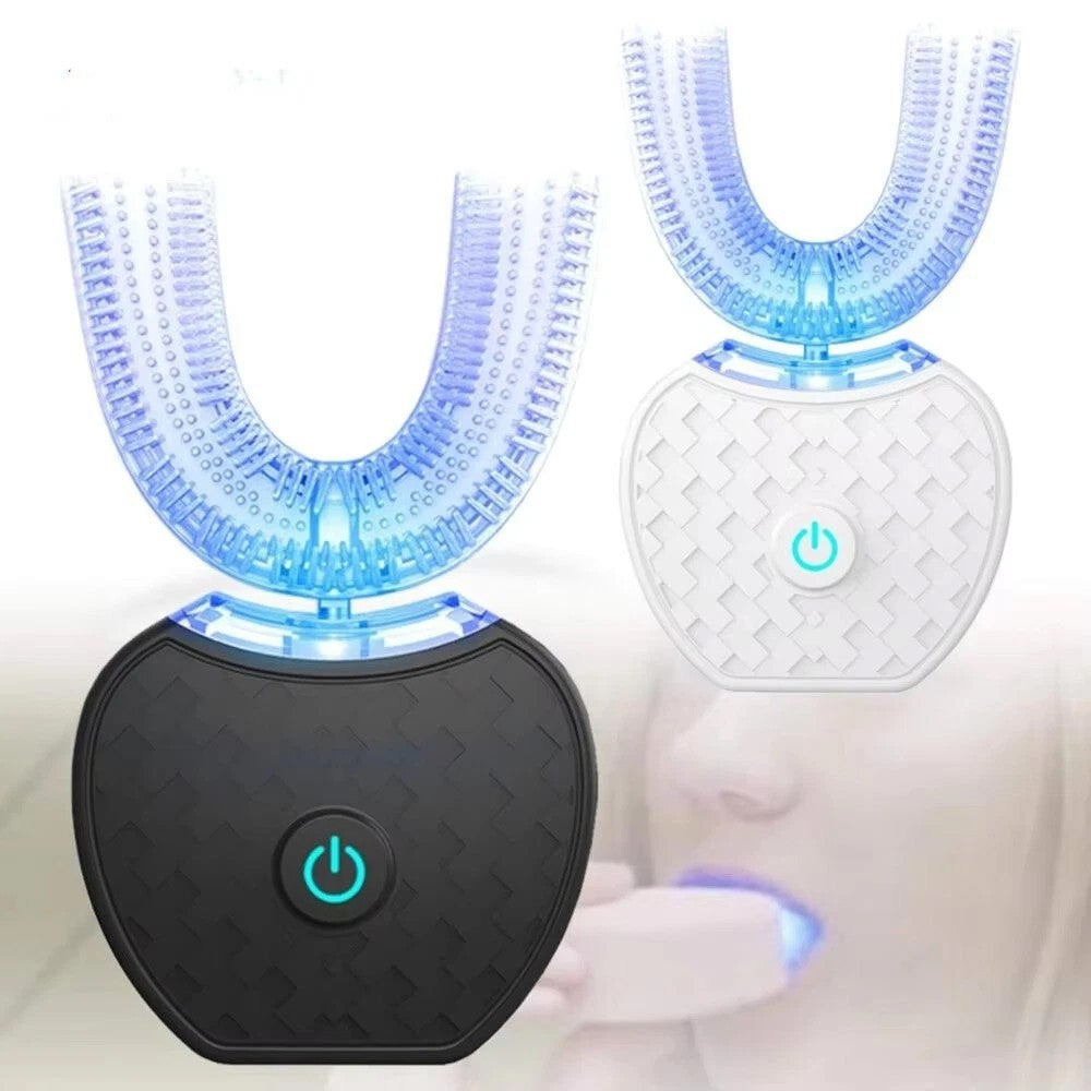 360° U-Shaped Ultra Sonic Electric Toothbrush Automatic Blue Light For Adults