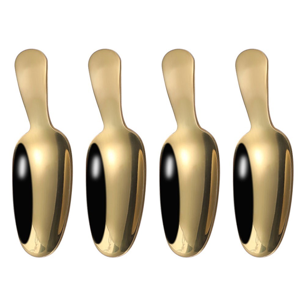 4 Pcs304 Small Scoop Household Ice Cream Short Handle Spoons Kitchen Scoops