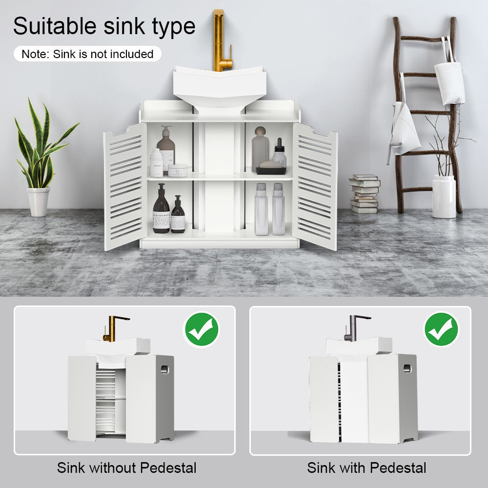 White Stylish Bathroom Cabinet for Basin Storage Under Sink Vanity Unit