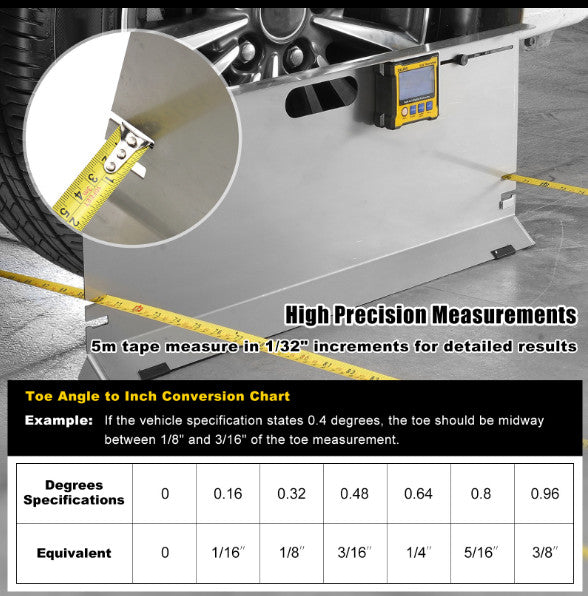Wheel Alignment Tool Toe Plates Accurate Car Wheel Measure Tape Tool Heavy Duty