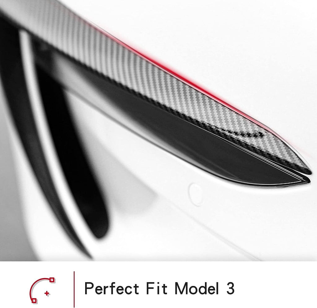 Tesla Model 3 Front Fog Light Trim Cover Fog Lamp Frame Blade Eyebrow Spoiler