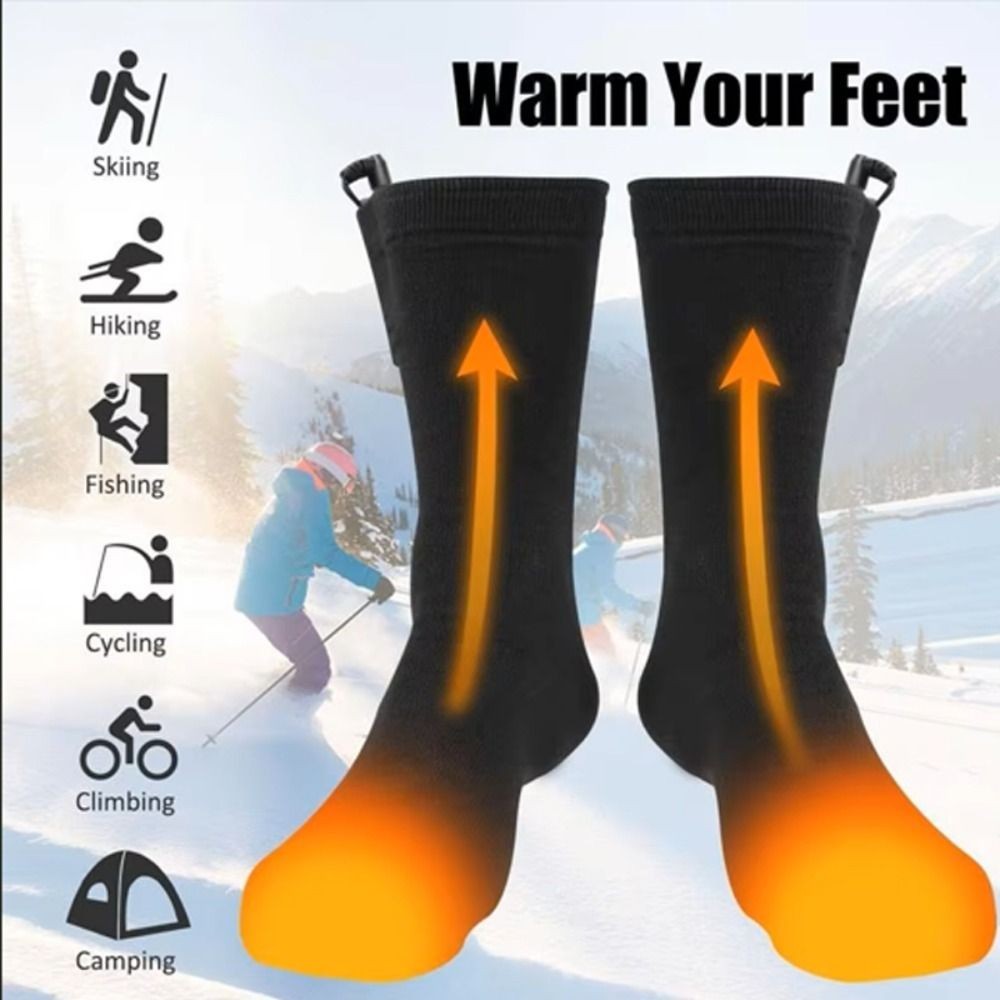 Fast Heating USB Heated Socks Cotton Electric Heated Socks  Outdoor Sports