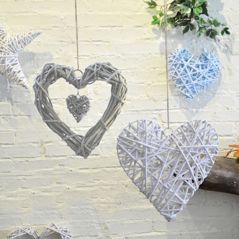 Heart Shaped Rattan Wreath DIY Wedding Party Wall Hanging Decor Garland