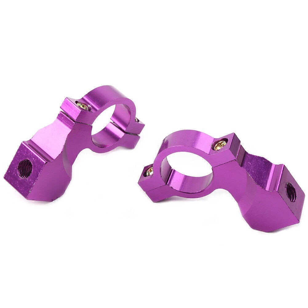 22mm 7/8" Motorcycle Bike Handlebar Rearview Mirror Mount Bracket Clamp Purple