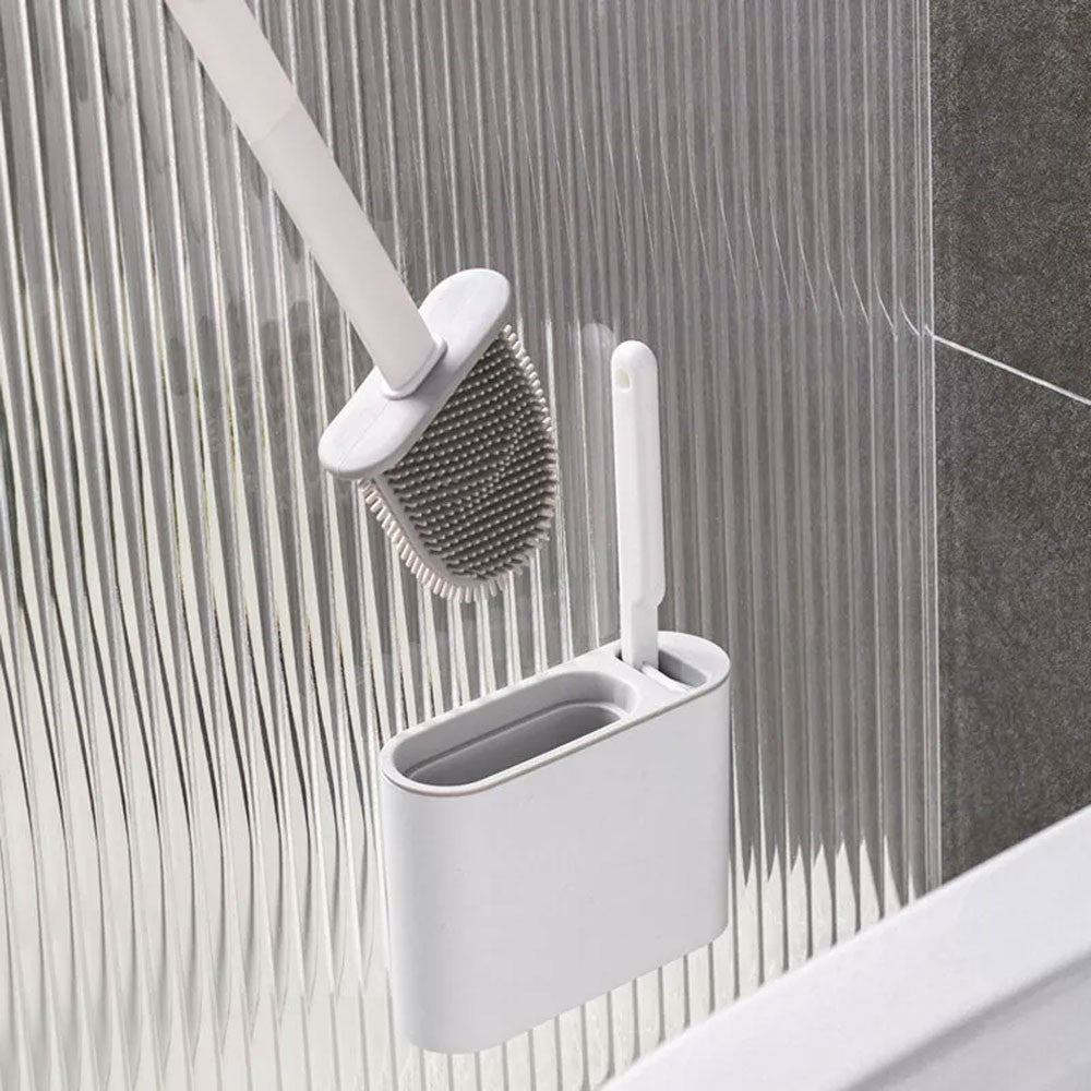 Toilet Brush And Holder Bathroom Toilet Brush Holder Set Silicone Brush Durable