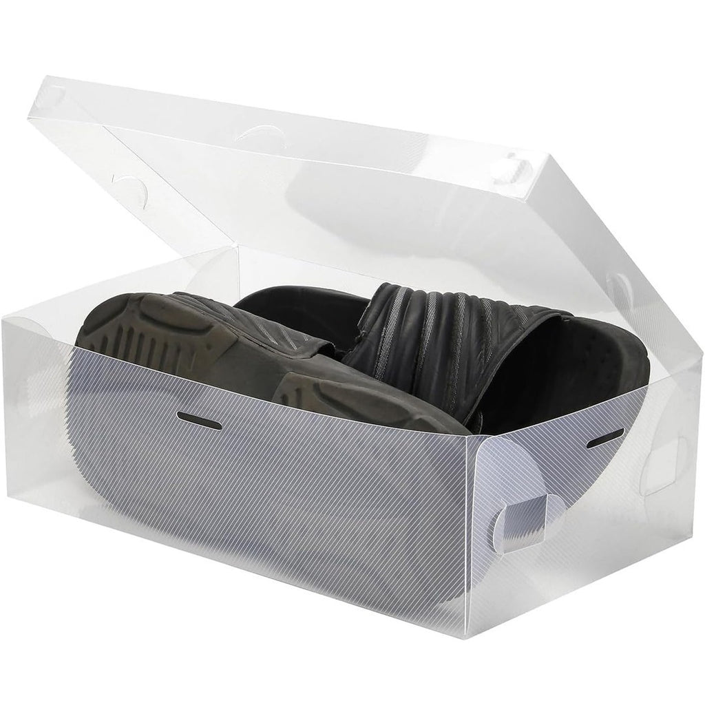22PCS Clear Plastic Shoe Storage Boxes Stackable Foldable Durable Shoe Organiser