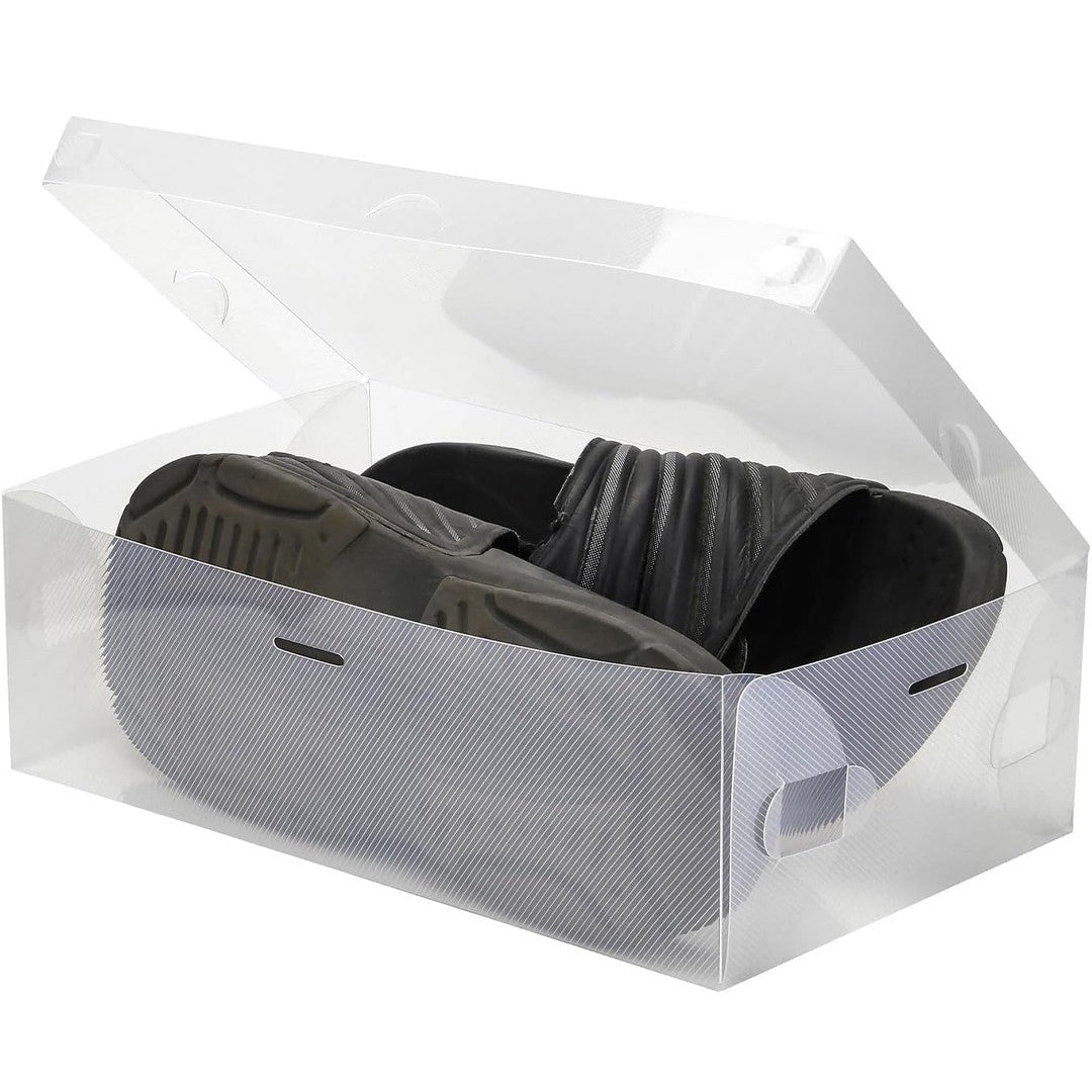 22PCS Clear Plastic Shoe Storage Boxes Stackable Foldable Durable Shoe Organiser