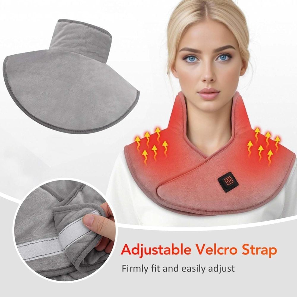 Electric Heating Neck and Shoulder Pad Warmer Heated Neck Wrap for Pain Relief