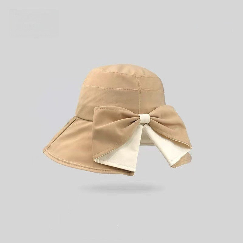 Women's Bowknot Wide Brim Sun Hat – Foldable, 360° Protection UV Protection