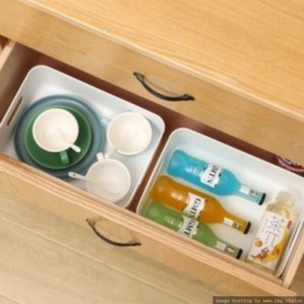 5 Plastic Storage Basket Box Handy Home Kitchen Office School Organizer