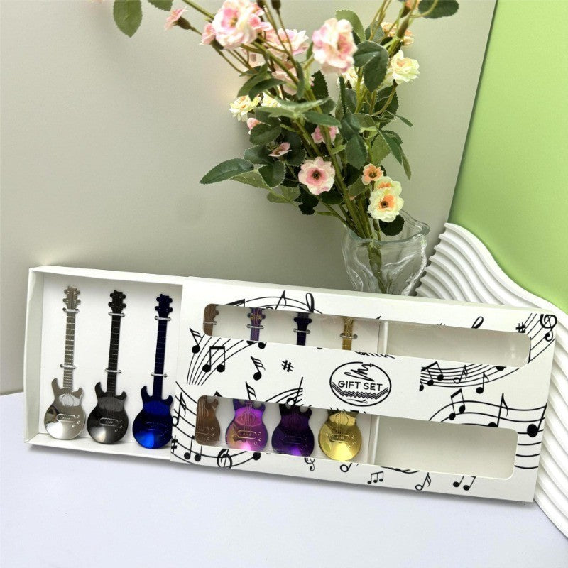 Guitar Coffee Teaspoons, 7pcs Stainless Steel, Cute Tea Spoons UK