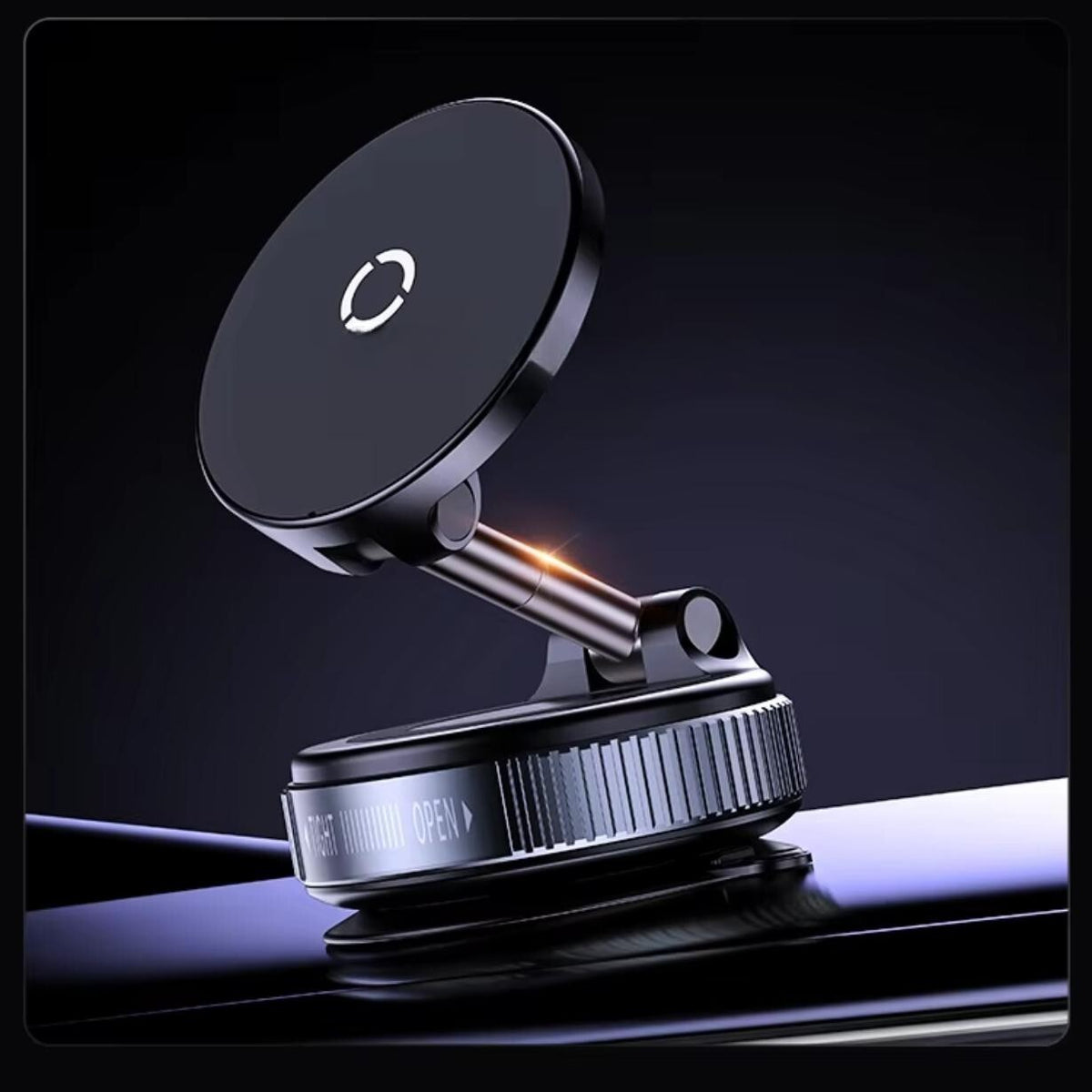 15W Magnetic Wireless Car Phone Holder Fast Charger with Suction Mount Base