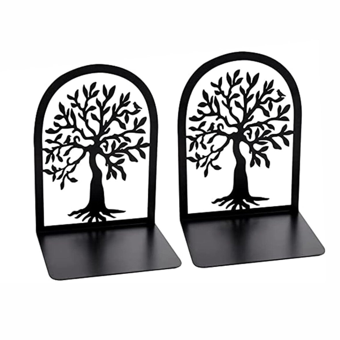 2 Pairs Decorative Heavy Duty Metal Bookends Book Ends 6.7'' Office Stationery