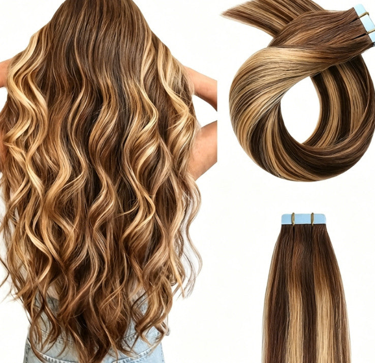Double Weft Hair Extensions Human Hair Weave Thick Weft Real Remy Full Head 100g