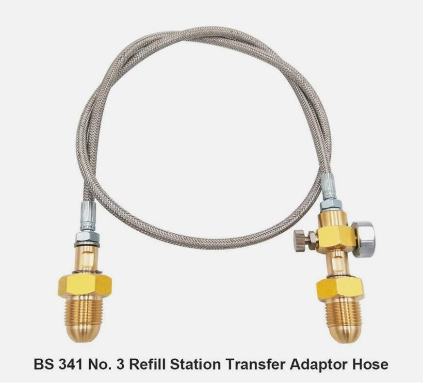Refill Station Transfer Adaptor Hose Suitable for BS 341 No. 3 Argon Cylinder