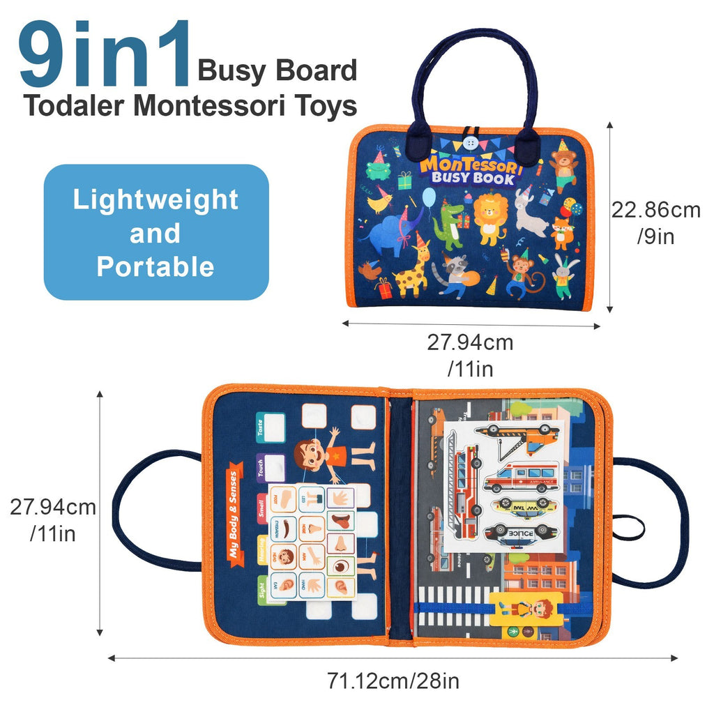 Xmas Kid Educational Busy Board for Toddler Toy Dressing Skill Sensory Game Gift