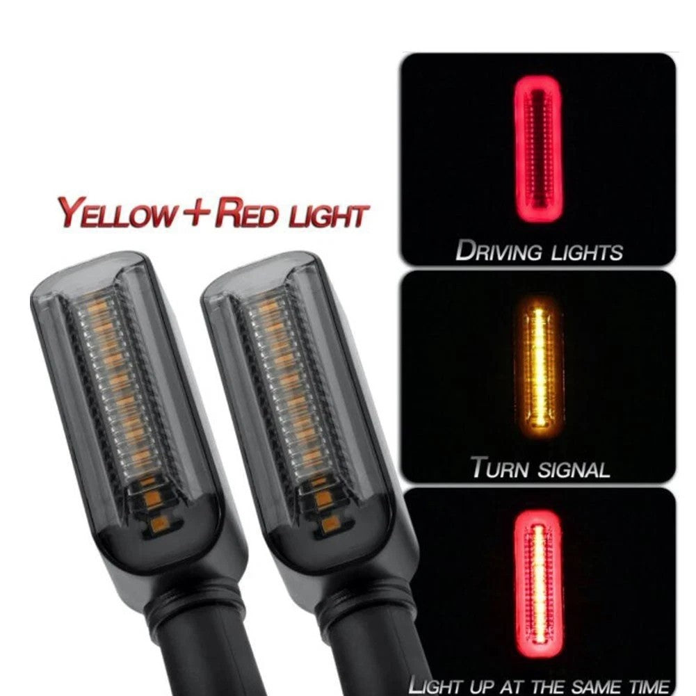 2X Motorcycle Bike LED Turn Signal Indicator Light Sequential Rear Lamp Amber