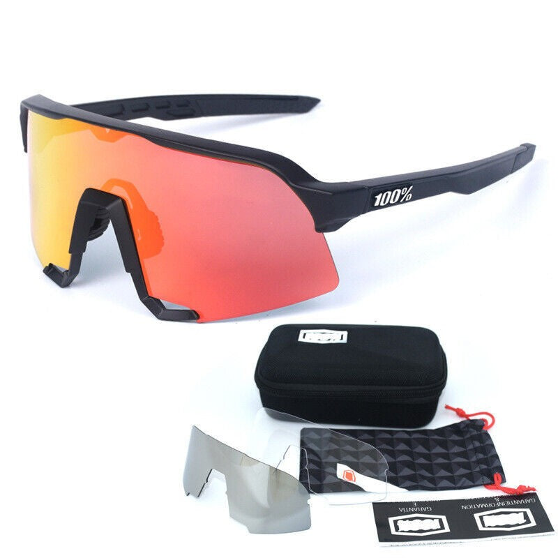 Cycling Glasses 3 Lens Polarized Sunglasses UV400 MTB Road Bike Goggles