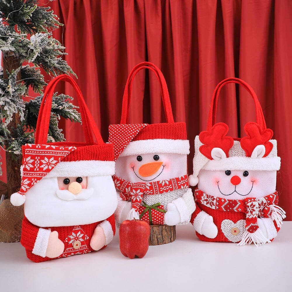 Christmas Gift Bag Christmas Eve Apple Bag Gift Bag Handbag Flip Hat Cartoon Can