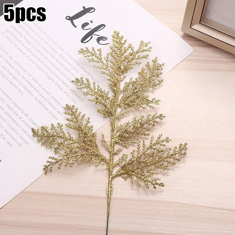 Artificial Leaves Garland Christmas Tree Decor 5pcs Rose Gold/Silver/Gold/Red
