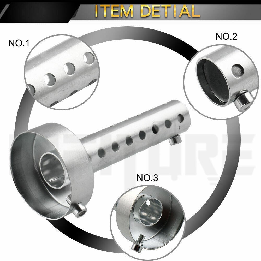 Silver 2Pcs 60mm Motorcycle Exhaust Can Muffler Insert Baffle Silencer Removable
