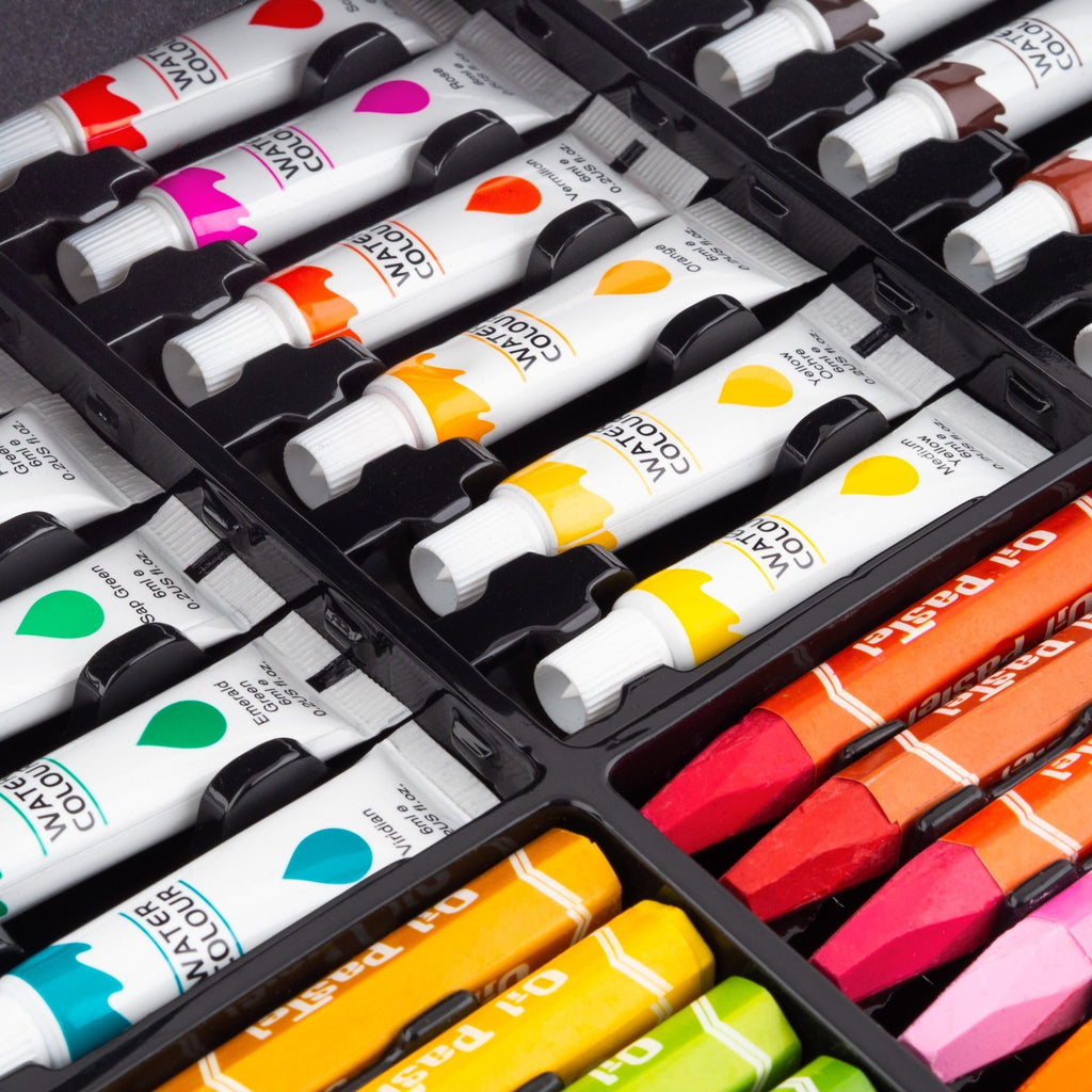145pc Artists Aluminium Art Case Colouring Pencils Painting Set Childrens/Adults