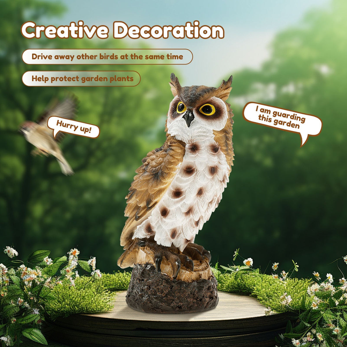 Simulation Owl Ornament Owl Statue Decoration Decoy Birddriver for Garden