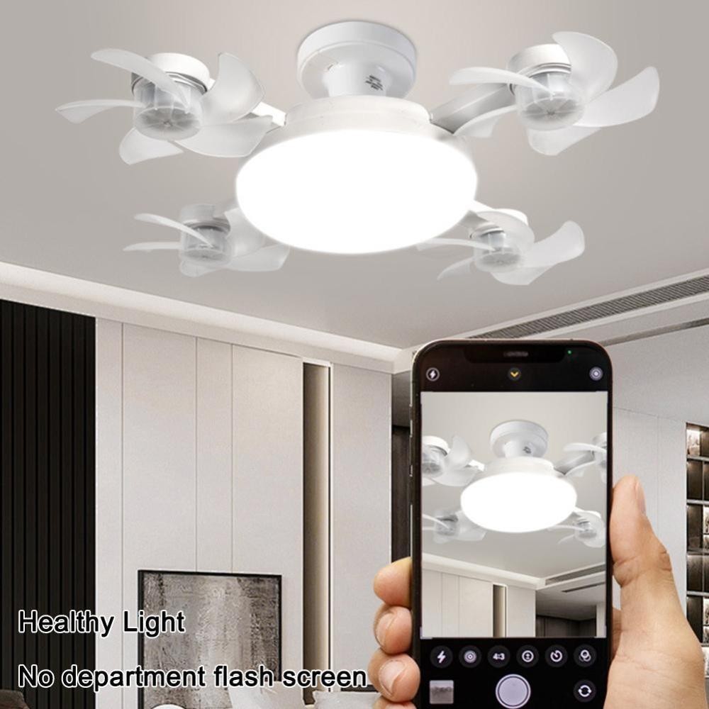 60W LED Ceiling Fan with Light Dimmable E27 Bedroom Living Room Fan Lamp Modern