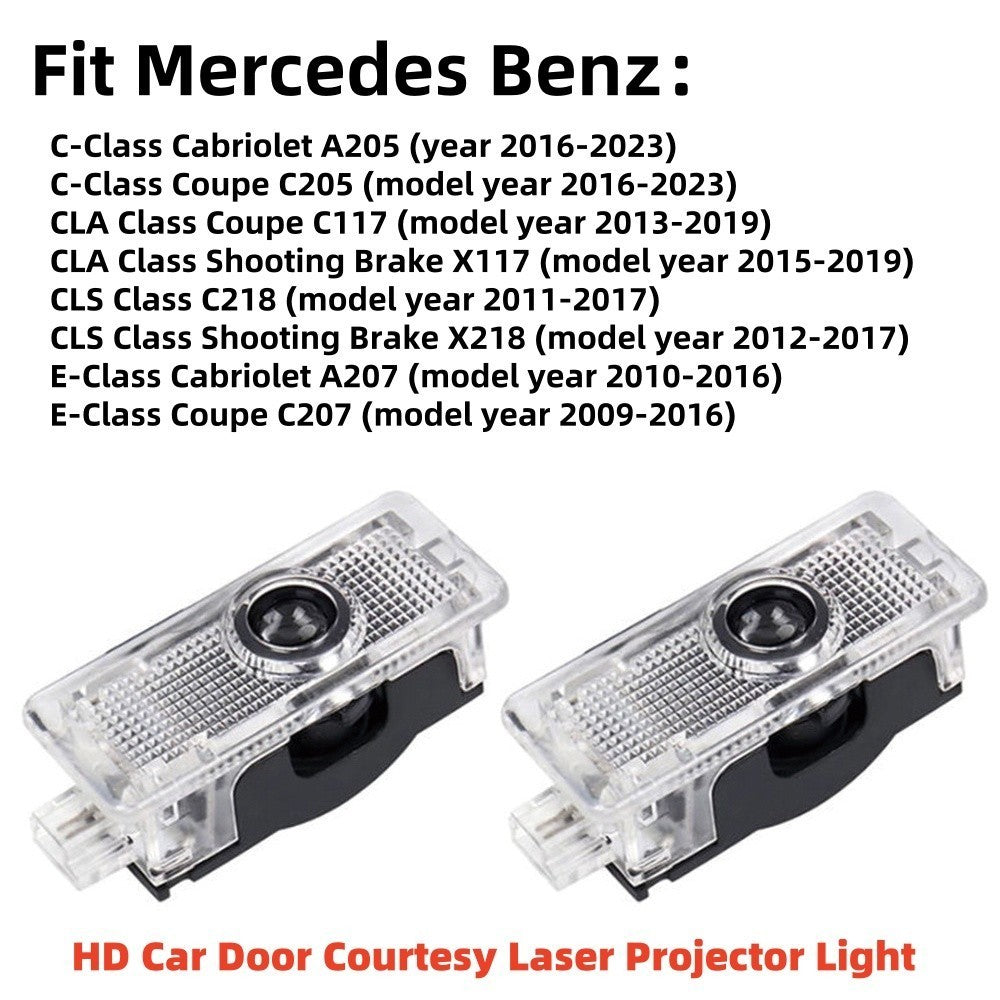 2x LED Door Shadow Light Welcome Project Lamp for Mercedes Benz CLA CLS C Class
