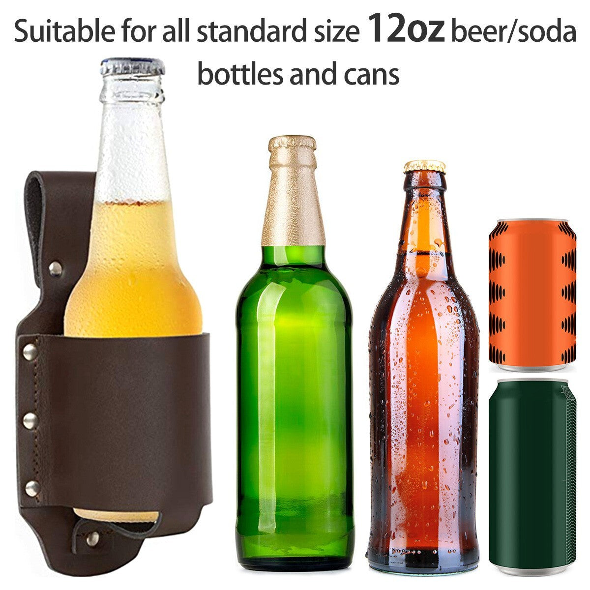Wine Beverage Can Holder Cowboy Beer Holster Belt Leather Soda Bottle Pouch