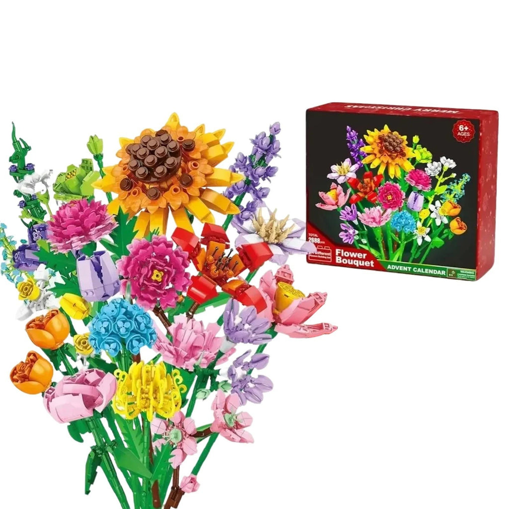 Flower Bouquet Building Blocks Advent Calendar 2025 Unique 24 Days Christmas