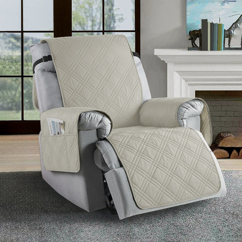 Waterproof Recliner Chair Sofa Covers with Pocket Reversible Slipcover Protector