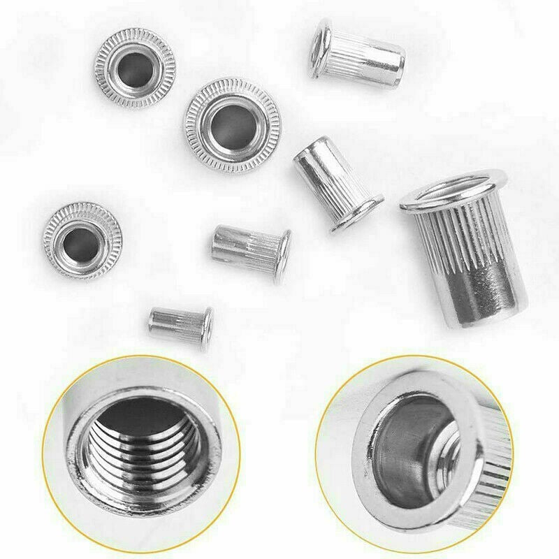 165pcs Stainless Steel Rivet Nut Kit Metric Rivnuts Nutsert Assorted M3 M10 Set