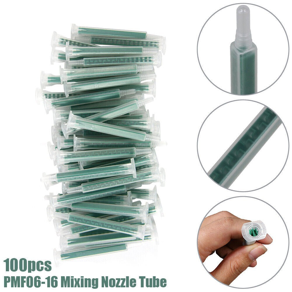 100x Static Mixer Epoxy Resin Mixing Tube Nozzles Sets For Ab Glue Gun Approx