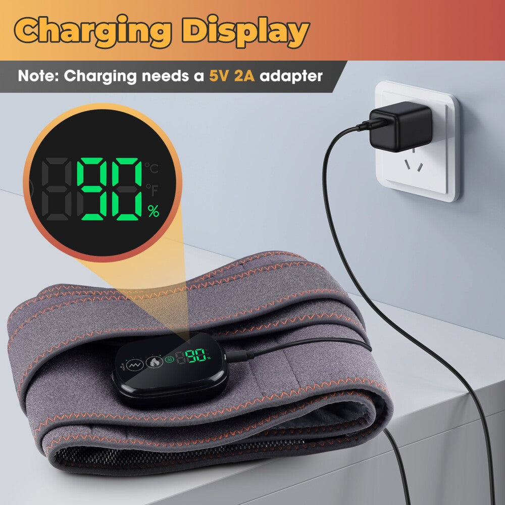 Electric Infrared Heating Vibration Therapy Massager Back Waist Belt Pain Relief