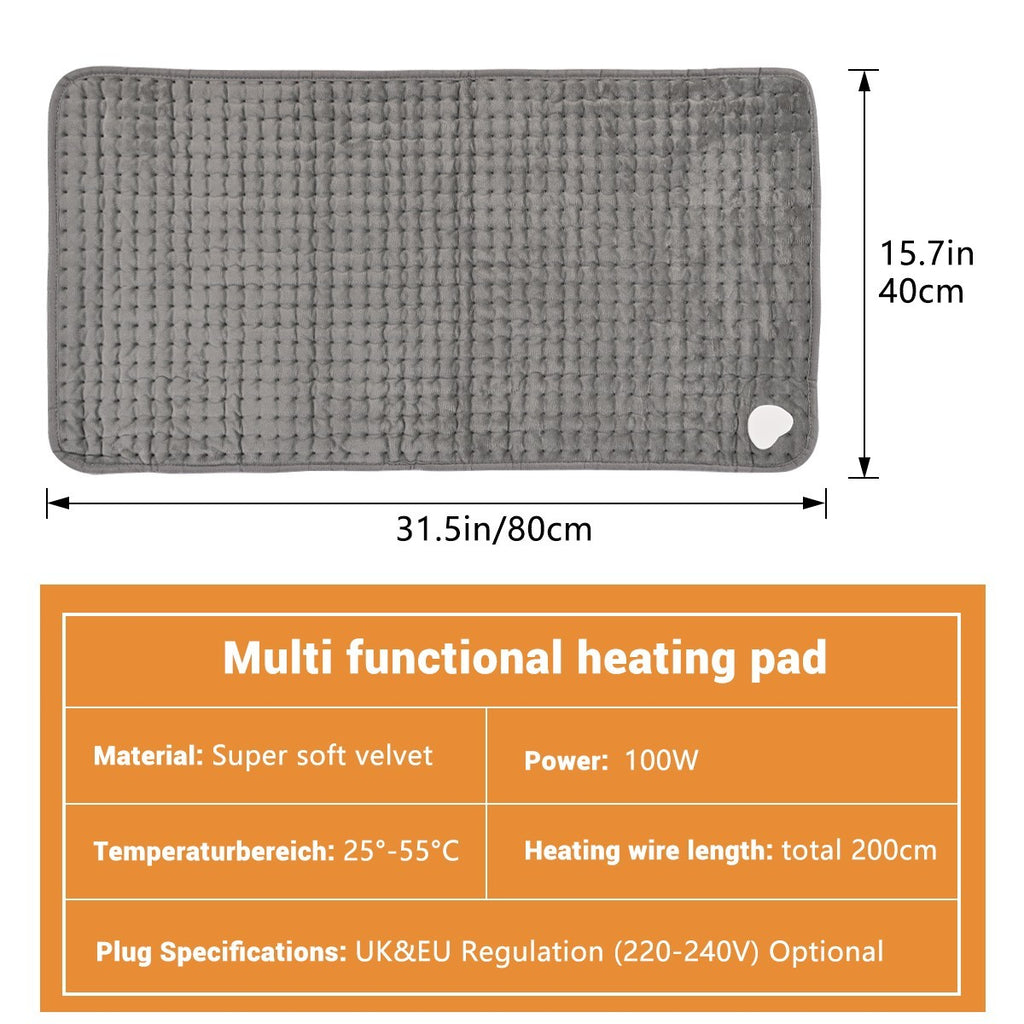 Heating pad Electric Heat Pad for Back Neck Shoulder Belly Pain Relief 40x80cm ~