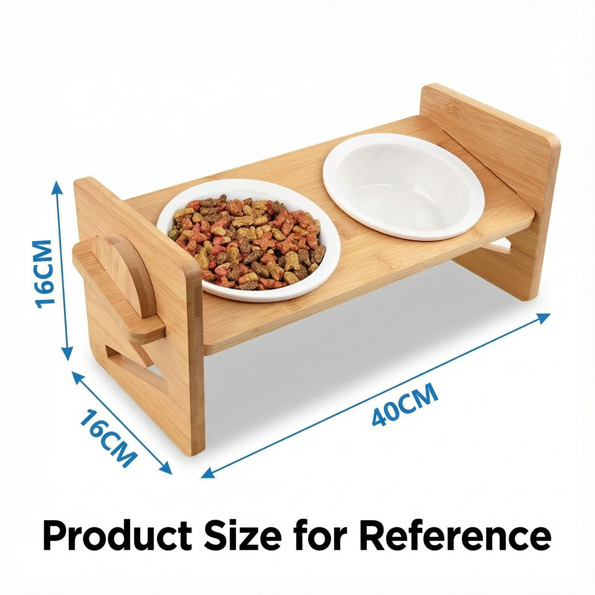 Adjustable Raised Pet Feeding Stand, Double Bowl Food Water Bowl for Dog Cat