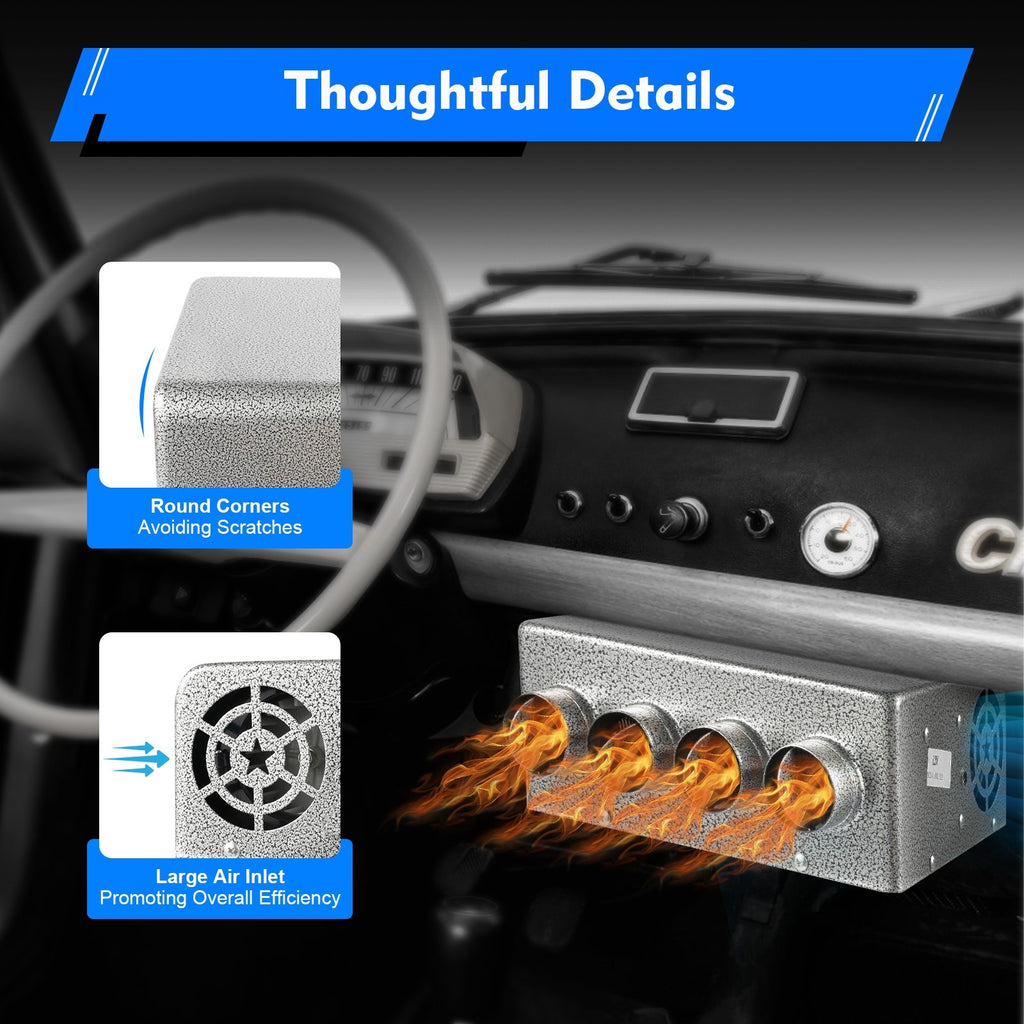 Universal Under Dash Heater 12V Heat Defroster w/ Speed Switch Car Truck 4 Ports