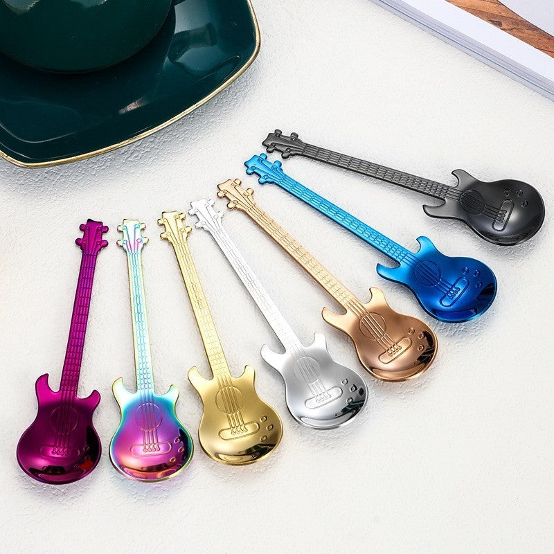 Guitar Coffee Teaspoons, 7pcs Stainless Steel, Cute Tea Spoons UK