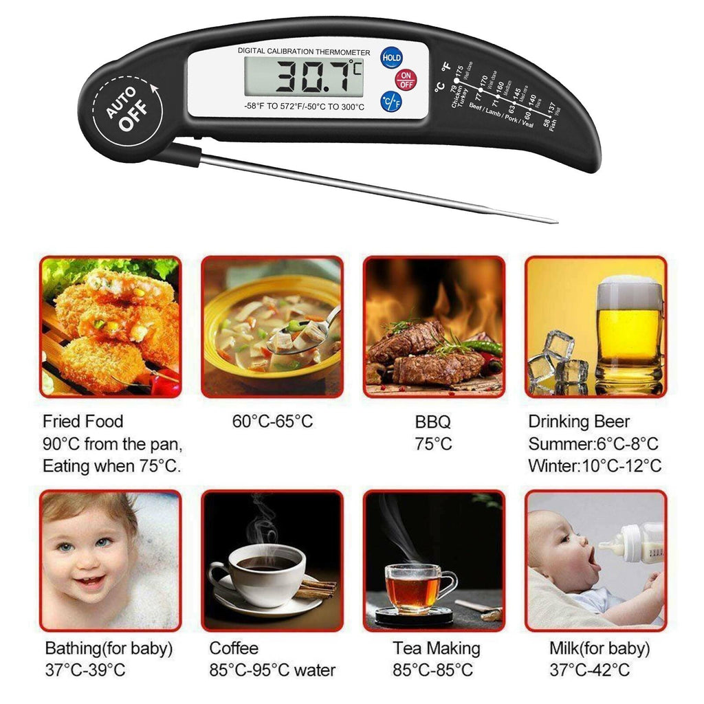 Digital Food Meat Thermometer Probe Cooking Kitchen Temperature Milk BBQ Turkey