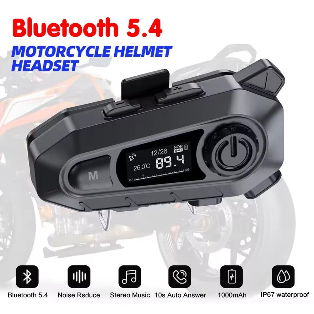 Bluetooth 5.4 Motorcycle Helmet Headset Noise Cancellation Headphones Waterproof