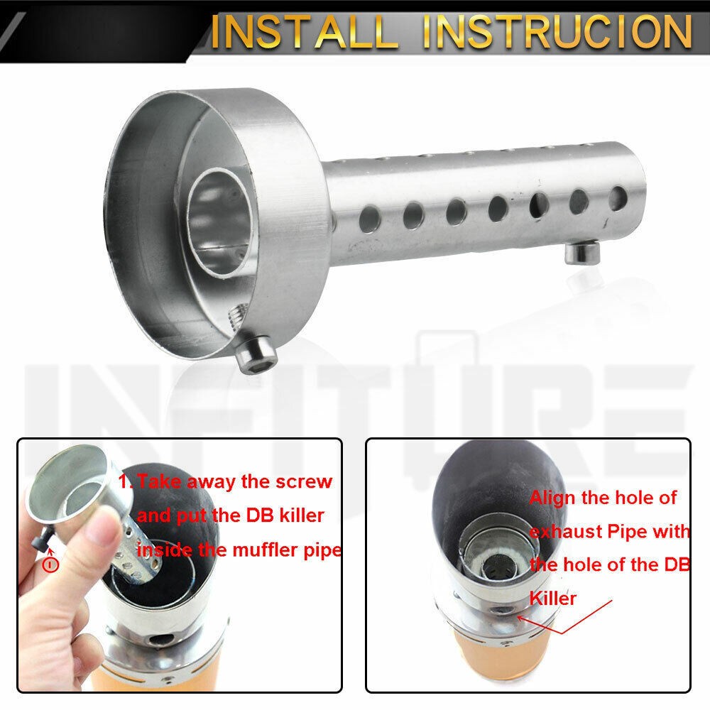 Silver 2Pcs 60mm Motorcycle Exhaust Can Muffler Insert Baffle Silencer Removable