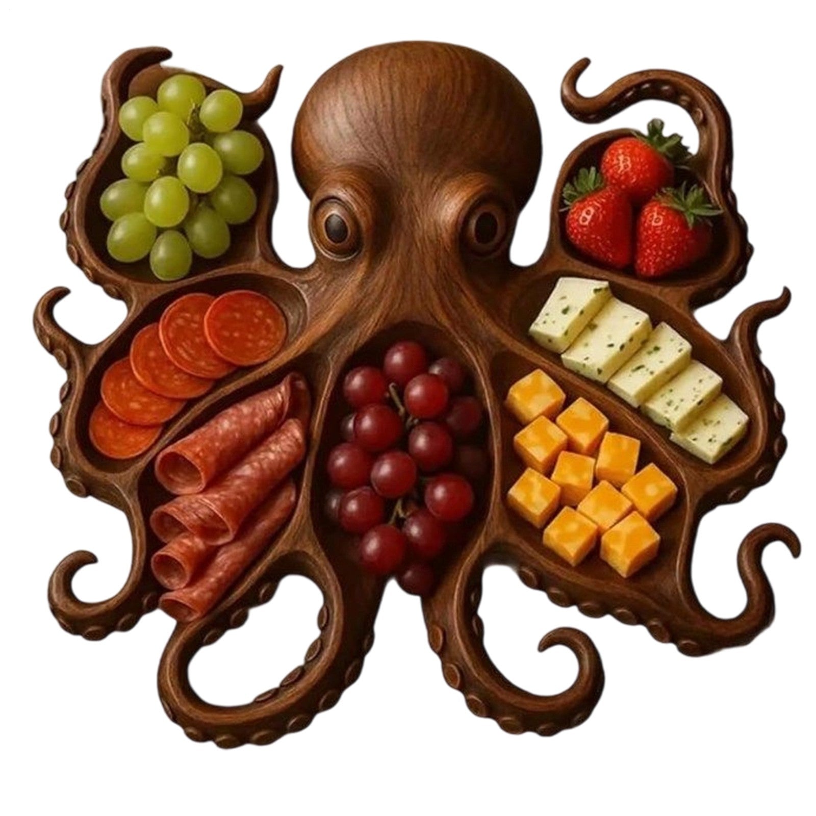 Octopus Charcuterie Platter Charcuterie Board Unique Multifunction Wooden