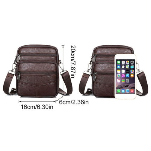 Vintage Men's Genuine Cow Leather Messenger Bag Shoulder Bag Handbag