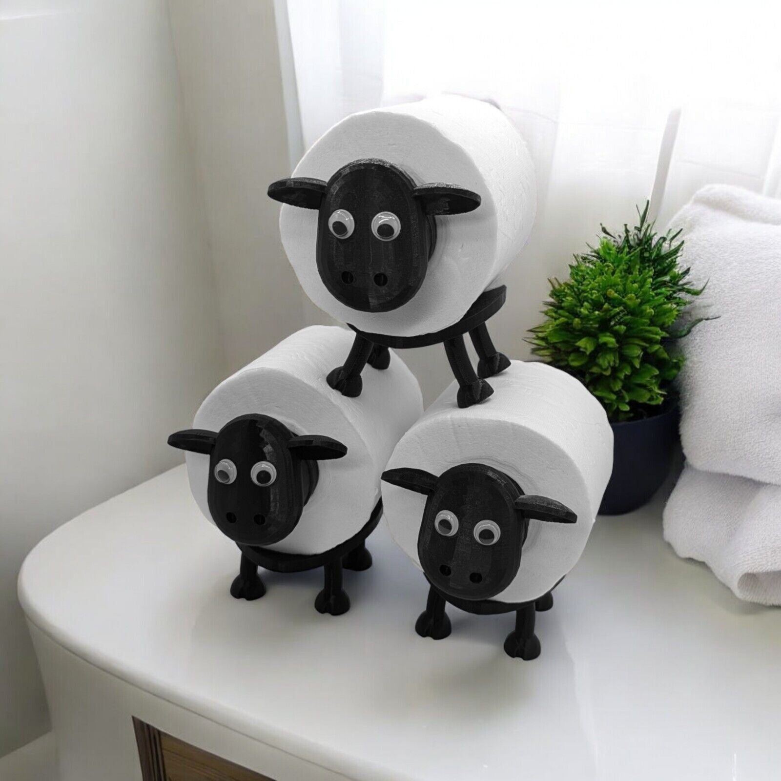 3PCS FUNNY SHEEP TOILET PAPER HOLDER QUIRKY BATHROOM DECOR LOO ROLL STORAGE UK🔥