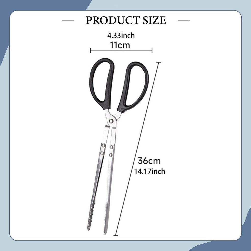 Charcoal Pick up Tool Stainless Steel Scissors Tongs for Picnic Barbecue BBQ