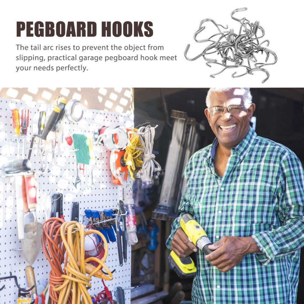 40 Pcs Metal Pegboard Hooks Heavy Duty Small Hooks for Tool Hanging
