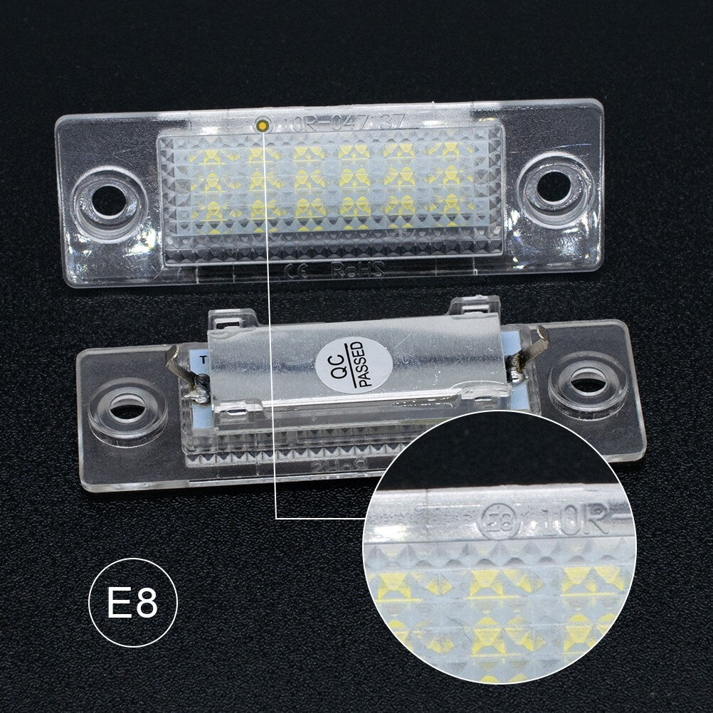 2Pcs For VW Transporter T5 Caddy Touran Multivan LED Licence Number Plate Lights